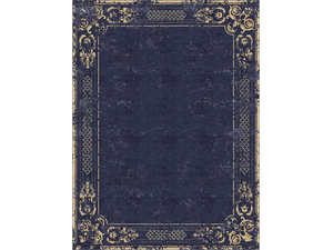 ORNATE STUCCO DEEP BLUE - Rectangular handmade rug _ Tapis Rouge